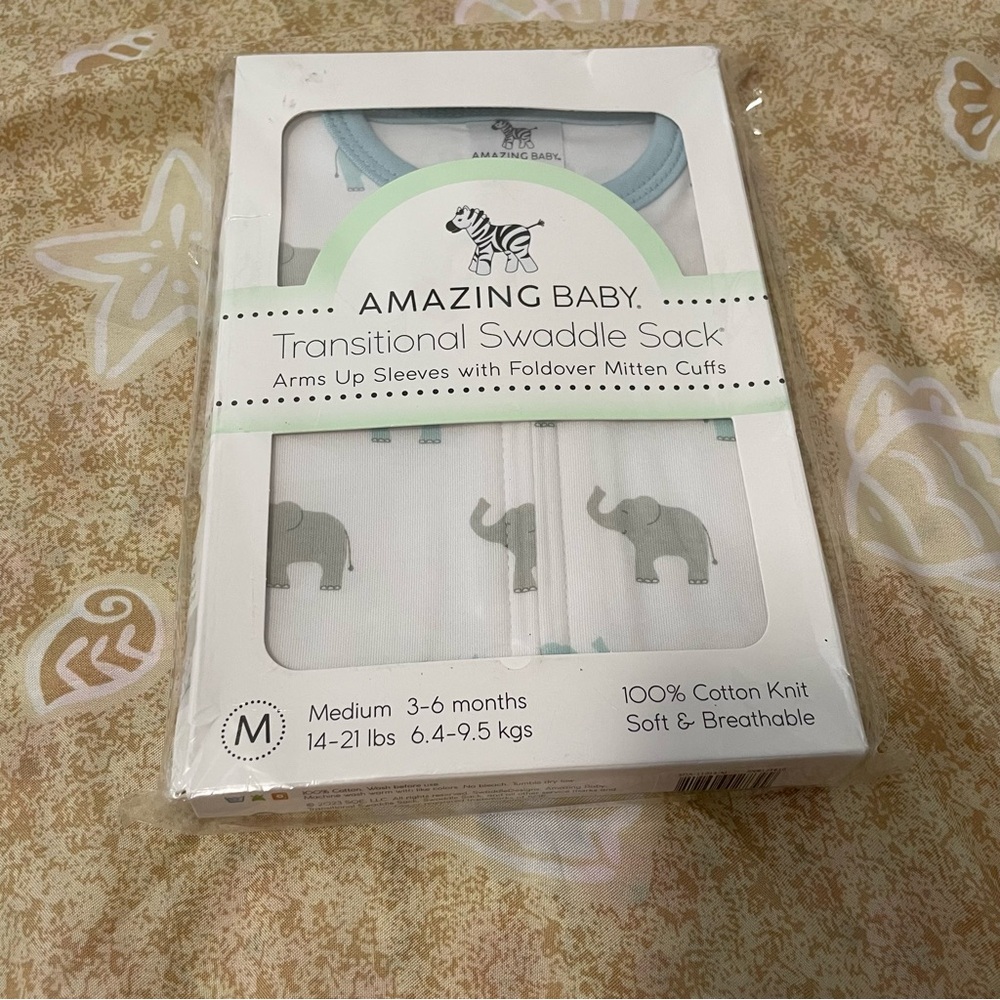 Amazing Baby Transitional Swaddle Sack Size Medium 3-6M